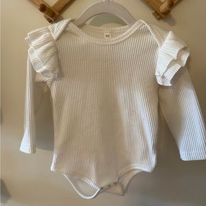 Boutique Baby Girl Ruffle Long Sleeved Onesie Ribbed